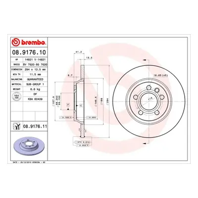 Brzdový kotouč BREMBO 08.9176.11