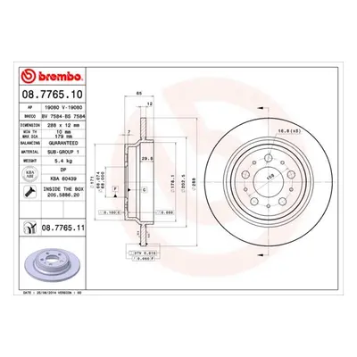 Brzdový kotouč BREMBO 08.7765.11