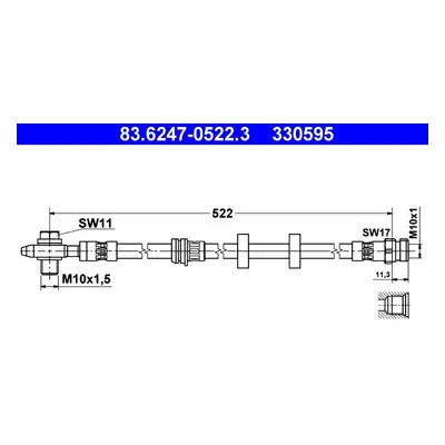 Brzdová hadice ATE 83.6247-0522.3