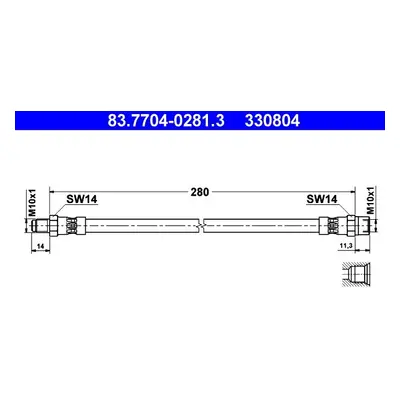 Brzdová hadice ATE 83.7704-0281.3