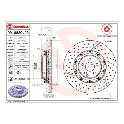 Brzdový kotouč BREMBO 09.8880.23