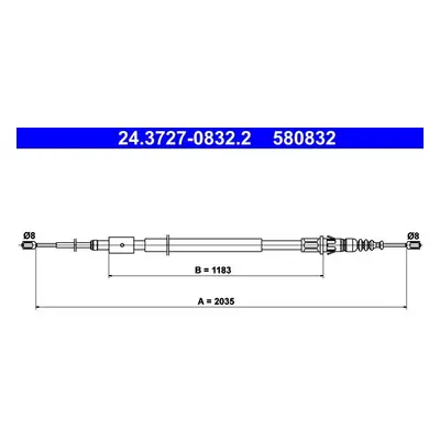 Tažné lanko, parkovací brzda ATE 24.3727-0832.2