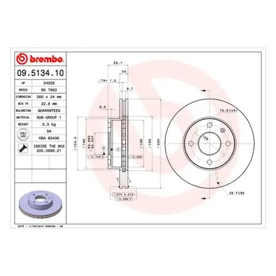 Brzdový kotouč BREMBO 09.5134.10