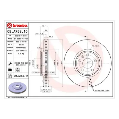 Brzdový kotouč BREMBO 09.A758.11