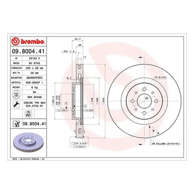 Brzdový kotouč BREMBO 09.8004.41