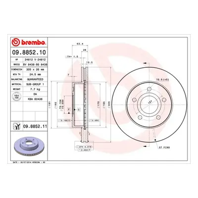 Brzdový kotouč BREMBO 09.8852.11