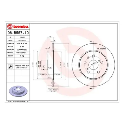 Brzdový kotouč BREMBO 08.B557.10