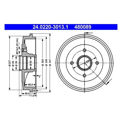 Brzdový buben ATE 24.0220-3013.1
