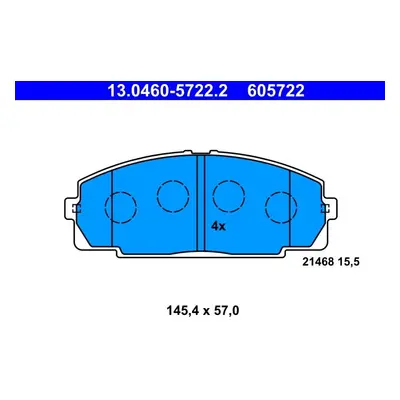 Sada brzdových destiček, kotoučová brzda ATE 13.0460-5722.2