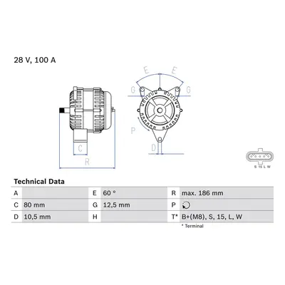 generátor BOSCH 0 986 042 590