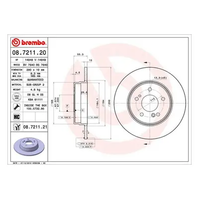 Brzdový kotouč BREMBO 08.7211.21