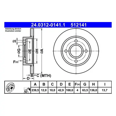Brzdový kotouč ATE 24.0312-0141.1