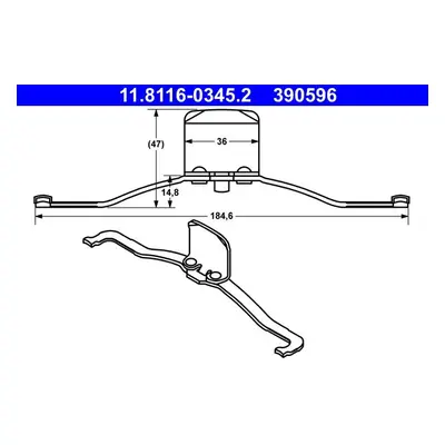 Pružina, brzdový třmen ATE 11.8116-0345.2