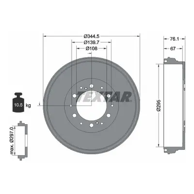 Brzdový buben TEXTAR 94038800