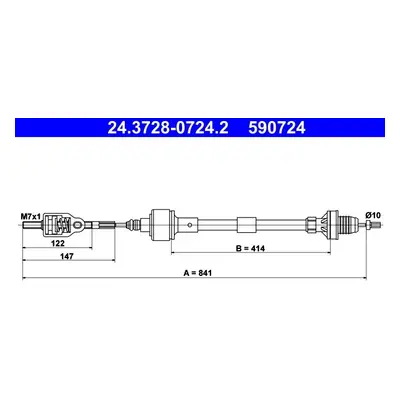 Tažné lanko, ovládání spojky ATE 24.3728-0724.2