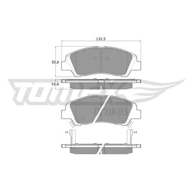 Sada brzdových destiček, kotoučová brzda TOMEX Brakes 18-29