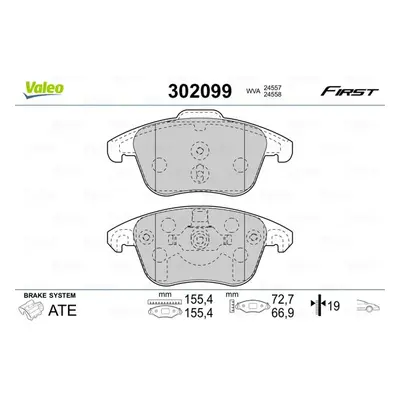 Sada brzdových destiček, kotoučová brzda VALEO 302099