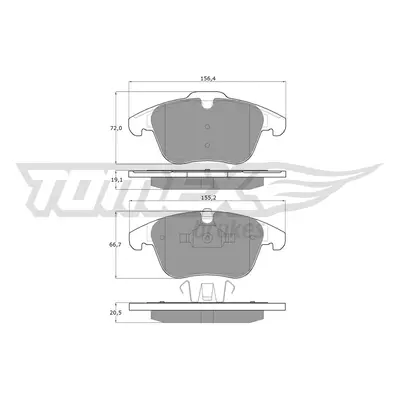 Sada brzdových destiček, kotoučová brzda TOMEX Brakes 14-47