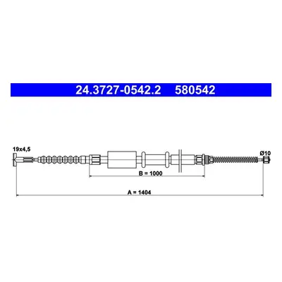 Tažné lanko, parkovací brzda ATE 24.3727-0542.2