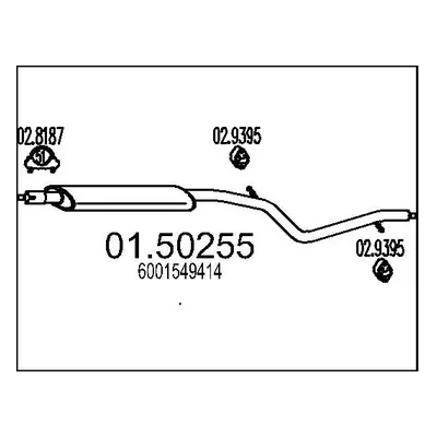 Střední tlumič výfuku MTS 01.50255