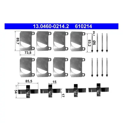 Sada příslušenství, obložení kotoučové brzdy ATE 13.0460-0214.2