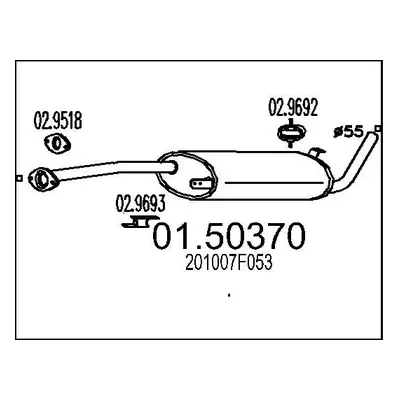 Střední tlumič výfuku MTS 01.50370