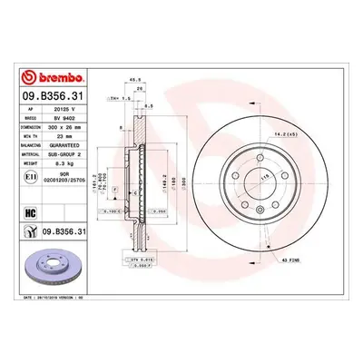 Brzdový kotouč BREMBO 09.B356.31