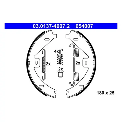 Sada brzdových čelistí, parkovací brzda ATE 03.0137-4007.2