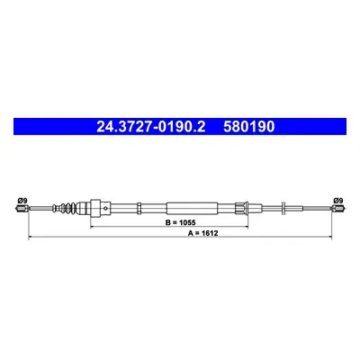 Tažné lanko, parkovací brzda ATE 24.3727-0190.2