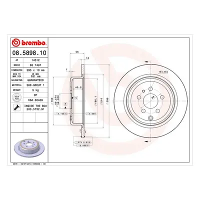 Brzdový kotouč BREMBO 08.5898.10