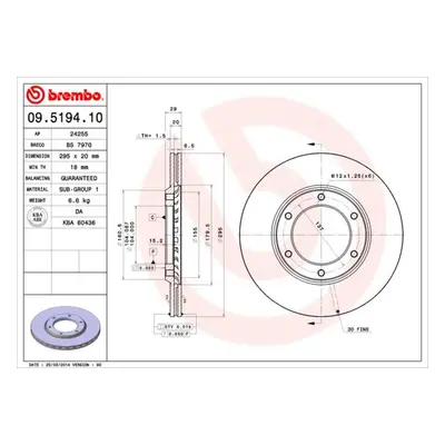 Brzdový kotouč BREMBO 09.5194.10