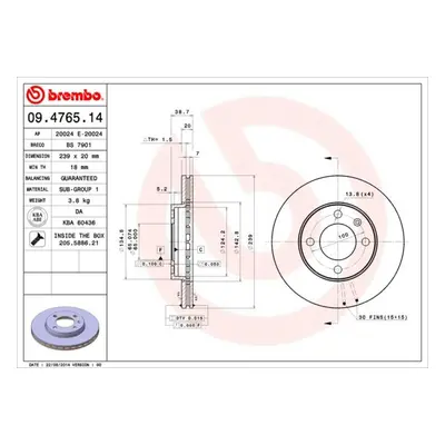 Brzdový kotouč BREMBO 09.4765.14