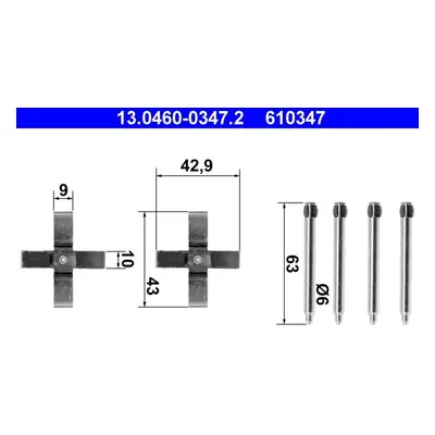 Sada příslušenství, obložení kotoučové brzdy ATE 13.0460-0347.2