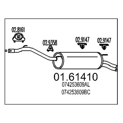 Zadní tlumič výfuku MTS 01.61410