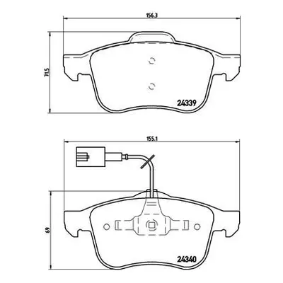 Sada brzdových destiček, kotoučová brzda BREMBO P 23 103