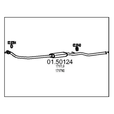 Střední tlumič výfuku MTS 01.50124