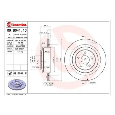 Brzdový kotouč BREMBO 09.B041.11