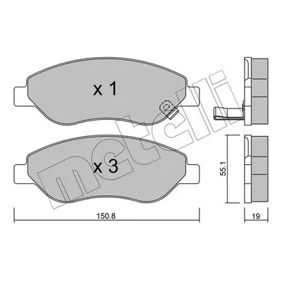 Sada brzdových destiček, kotoučová brzda METELLI 22-0777-0