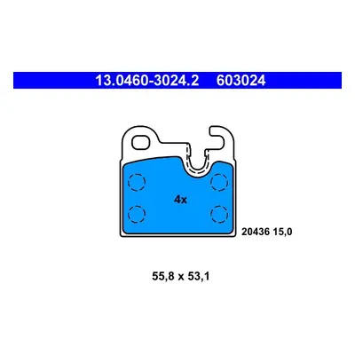 Sada brzdových destiček, kotoučová brzda ATE 13.0460-3024.2