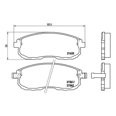 Sada brzdových destiček, kotoučová brzda BREMBO P 56 021