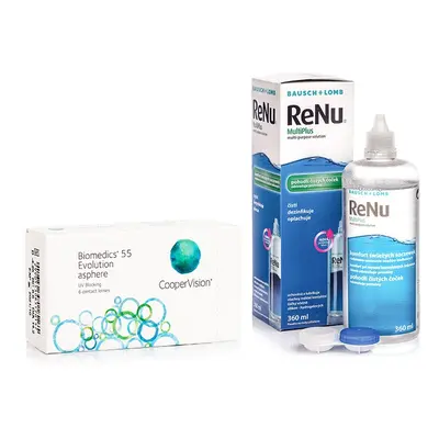 CooperVision Biomedics 55 Evolution (6 čoček) + ReNu MultiPlus 360 ml s pouzdrem