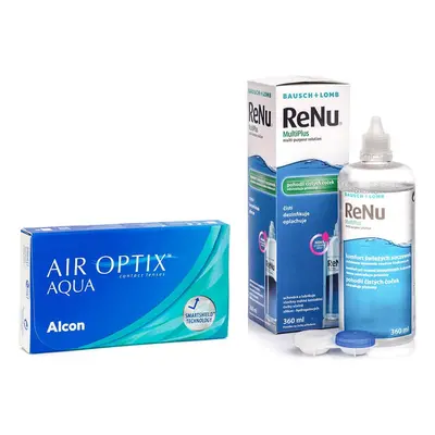 Alcon Air Optix Aqua (6 čoček) + ReNu MultiPlus 360 ml s pouzdrem