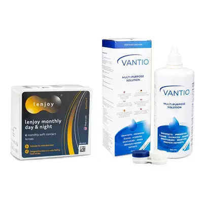 Lenjoy Lenjoy Monthly Day & Night (6 čoček) + Vantio Multi-Purpose 360 ml s pouzdrem