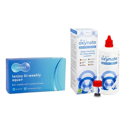 PegaVision Lenjoy Bi-weekly Aqua+ (6 čoček) + Oxynate Peroxide 380 ml s pouzdrem