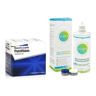 Bausch & Lomb PureVision (6 čoček) + Solunate Multi-Purpose 400 ml s pouzdrem