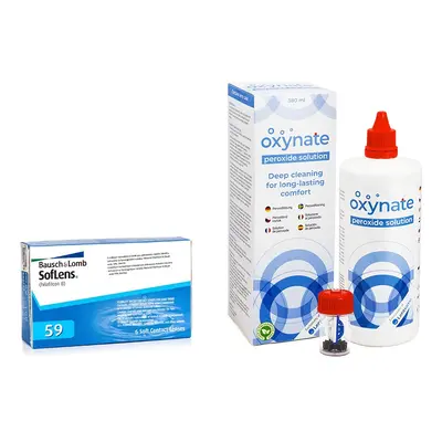 Bausch & Lomb SofLens 59 (6 čoček) + Oxynate Peroxide 380 ml s pouzdrem