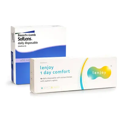 Bausch & Lomb SofLens Daily Disposable (90 čoček) + Lenjoy 1 Day Comfort (10 čoček)