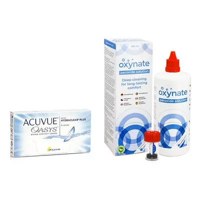 Johnson & Johnson Acuvue Oasys (6 čoček) + Oxynate Peroxide 380 ml s pouzdrem