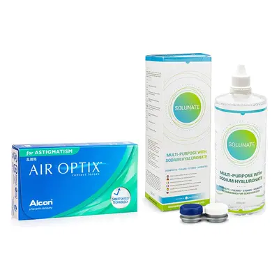 Alcon Air Optix for Astigmatism (3 čočky) + Solunate Multi-Purpose 400 ml s pouzdrem