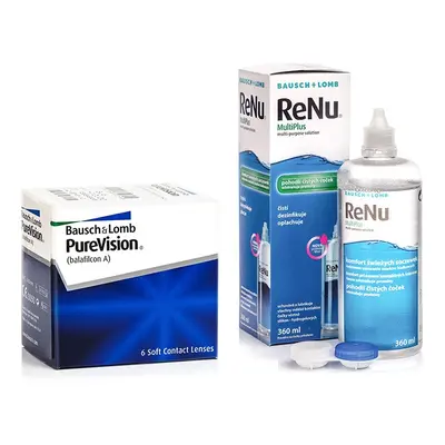 Bausch & Lomb PureVision (6 čoček) + ReNu MultiPlus 360 ml s pouzdrem